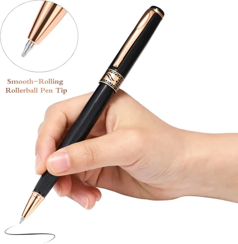 Vista 4 de Tenare Bolígrafos con peso para temblores de manos, bolígrafos pesados de tinta negra, herramientas de escritura con peso para temblores de manos