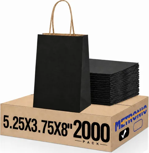 Vista 27 de METRONIC Bolsas de regalo de papel marrón de 5.25 x 3.75 x 8 pulgadas