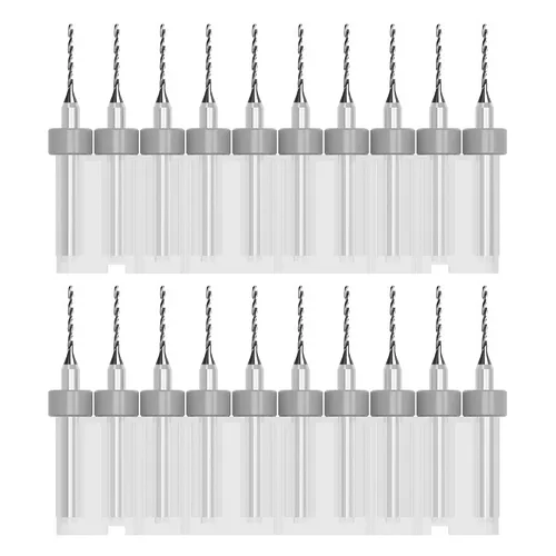 Vista 10 de Juego de 20 brocas para PCB, vástago de 1/8 "0.01 in