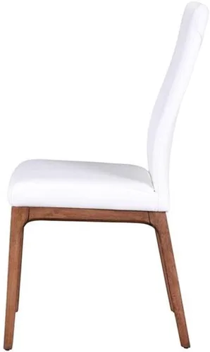 Vista 10 de MILAN Esmeralda - Juego de comedor de 5 piezas de chapa de nogal con sillas de madera blanca de 2 tonos