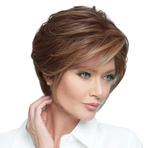 Vista 16 de Raquel Welch Go To Style - Peluca de pelo corto versátil y favorecedora de Hairuwear, gorra media, castaño iluminado por el sol RL10/12