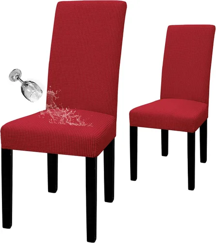 Vista 69 de Easy-Going - Juego de 2 fundas para sillas de comedor 100% impermeables, de tela Jacquard elástica, fundas protectoras removibles y lavables