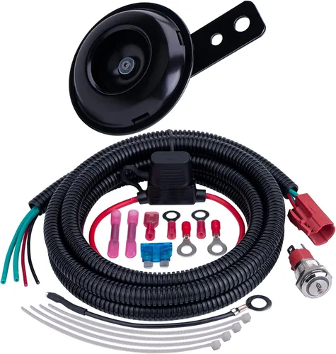 Vista 11 de Kit universal de bocina UTV con interruptor basculante LED y cable para carrito de golf, ATV, Polaris RZR, Ranger, General, Side by Side, Can-Am