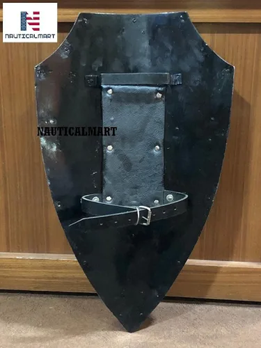 Vista 6 de NauticalMart Escudo de cruz de acero gótico forjado a mano, armadura de batalla medieval