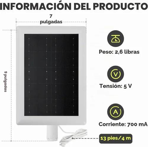 Vista 2 de Panel Solar Ring (2ª Generación), Paquete de 2 Cargador de Panel Solar Ring de 5W con Soporte y Cable de Extensión de 12 Pies para Cámara Stick Up
