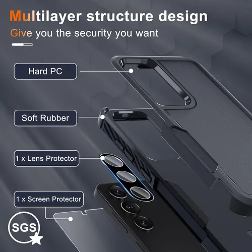 Vista 3 de Funda para Samsung Galaxy S24 FE, Cuerpo Completo Resistente de Servicio Pesado Robusta a Prueba de Golpes Funda Protectora para Teléfono con Correa