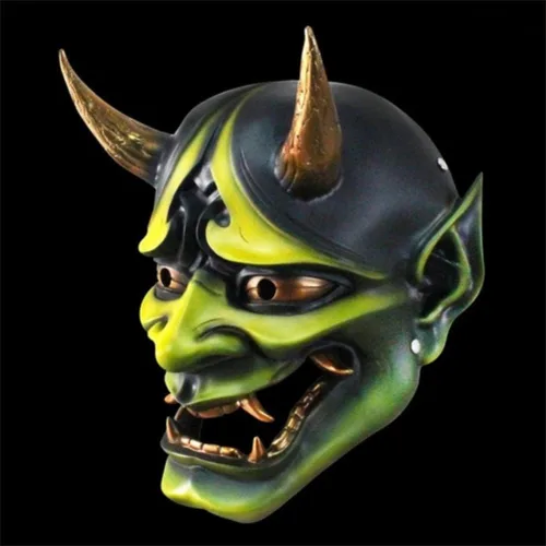 Vista 5 de Máscara de Kabuki Hannya del demonio malvado japonés, decorativa para Halloween, máscara de Oni Samurai Kabuki, Prajna Devil, máscara de Hannya
