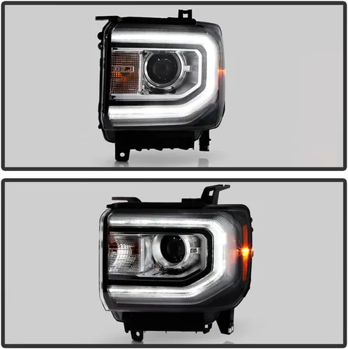 Vista 5 de ACANII - Para [modelo HID/Xenon] 2016 2017 2018 GMC Sierra 1500 LED DRL proyector faro reemplazo - Conductor