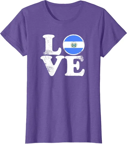 Vista 26 de Love El Salvador Flag tShirt Home Pride Distressed Tee T-Shirt