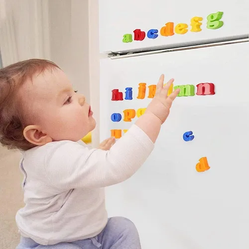 Vista 7 de RAEQKS Letras magnéticas, números, alfabeto, ABC, colorido, 123, refrigerador, imanes para nevera, vocabulario, juego de juguetes educativos