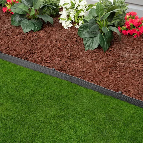Vista 8 de EasyFlex Borde compuesto para excavar paisaje con estacas de anclaje, borde superior recto de 4.5 pulgadas, borde de borde de jardín, kit de 20 Negro