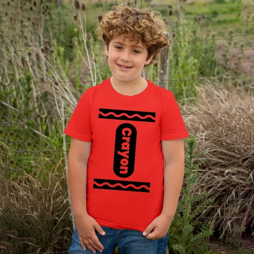 Vista 4 de Camiseta unisex de disfraces de Halloween de crayón para niños y niñas Idea de camisetas gráficas divertidas y geniales