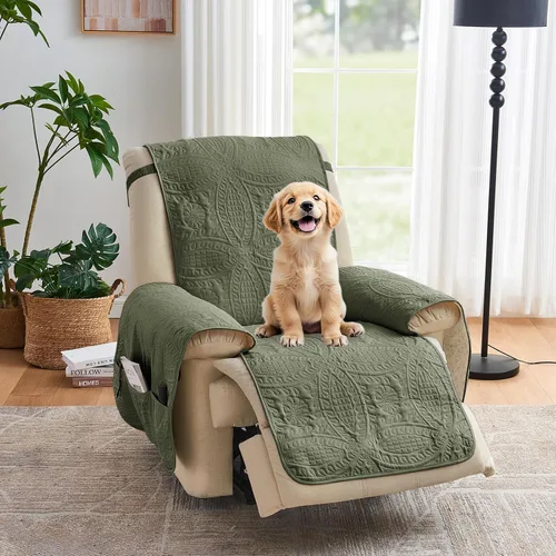 Vista 14 de Fundas acolchadas beige para sillas reclinables, impermeables, fundas para sillas reclinables para niños perezosos, fundas reclinables que admiten