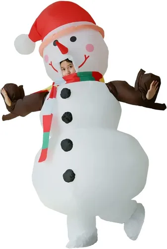 Vista 3 de AMHSCOCA Disfraces inflables de Papá Noel de Navidad para hombres, mujeres y adultos, para fiestas de vacaciones, carnaval