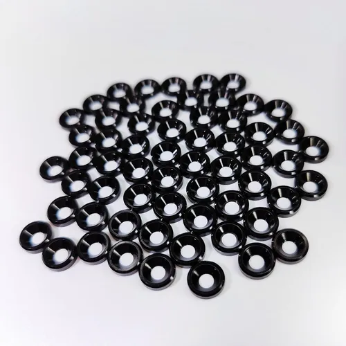 Vista 3 de [60 piezas] Arandelas avellanadas de acabado M3, aleación de aluminio anodizado, arandelas de cabeza/juntas/arandelas de copa para tornillo Negro