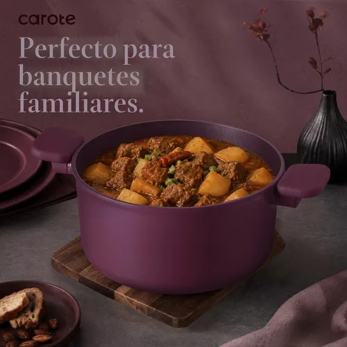 Vista 8 de CAROTE Juego de 38 ollas y sartenes con cuchillo, mango desmontable