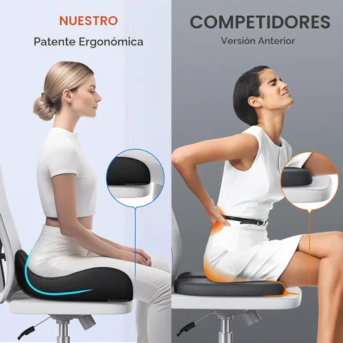 Vista 3 de Benazcap - Cojín de espuma viscoelástica para asiento que alivia el dolor de ciática y coxis