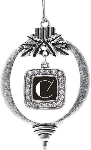 Vista 124 de Inspired Silver - Adorno con dije de reina de rodillo - Adornos navideños cuadrados de plata con joyas de circonita cúbica