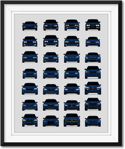 Vista 9 de Custom Car Posters Póster hecho a mano compatible con BMW M Car Poster Print Wall Art Decor of all BMW M Power Cars M3, M4, M5, M2, M6, M1 y más