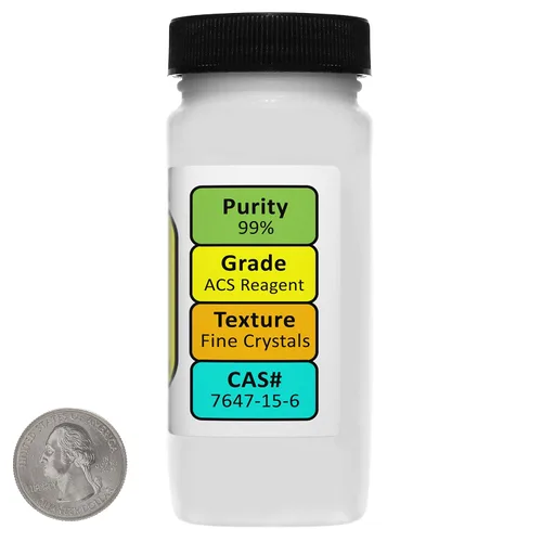 Vista 2 de Bromuro de sodio [NaBr] 99% ACS Grado Cristales 8 Oz en una Botella USA