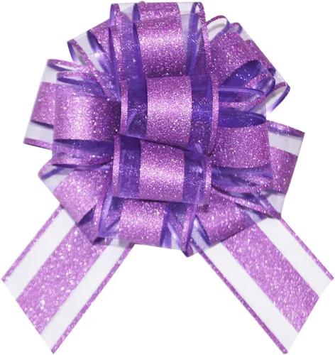 Vista 10 de HQJAXJ 6 lazos azul cielo para envolver regalos, lazos con purpurina de 6 pulgadas para cestas de regalo, Pascua, cestas de regalo, fiestas
