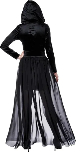 Vista 3 de Vestido de disfraz gótico con capucha para mujer