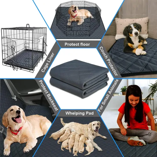 Vista 5 de RIOUSSI - Almohadillas reutilizables para orina para perros, cachorros, lavables, absorbentes, a prueba de fugas Soft Material Non-Slip Bottom