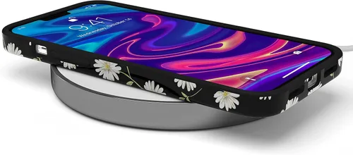 Vista 7 de Funda Casely para iPhone 11 Pro Max Daisy Daydream Floral Negro Diseño Clásico Ultradelgado