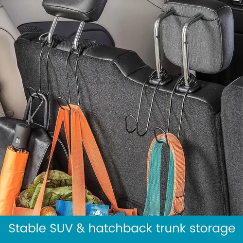 Vista 8 de High Road Ganchos Irrompibles para Bolsas de Automóvil - Grandes, Ganchos de Metal Sólido para Asiento de Automóvil para Bolso, Mochila, Abrigos