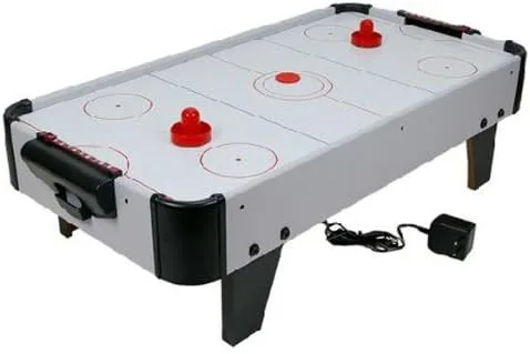 Vista 2 de Vktech 4 porteros de mesa de hockey de aire con 4 unids Puck Felt Pusher Mallet Grip Rojo