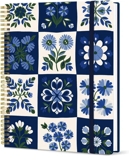 Vista 16 de Taja Diario Grande con Líneas en Espiral para Mujeres, Cuadernos de 8.5" x 11" para Trabajo con Rayado Universitario, Cuadernos A4 Estéticos Bonitos
