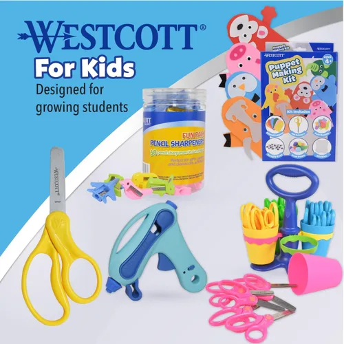 Vista 6 de Tijeras Westcott para niños diestros y zurdos, Variados Total 1