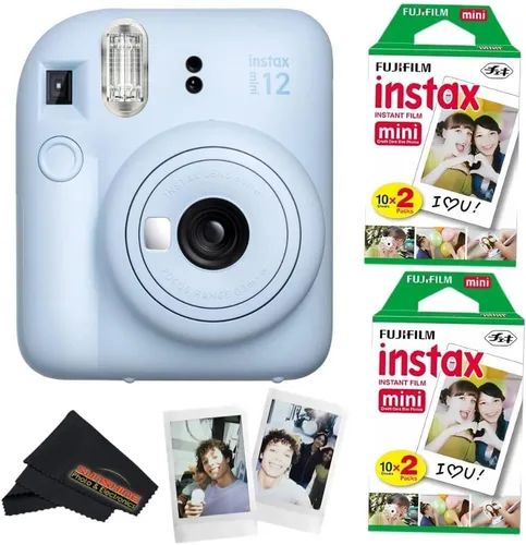 Vista 10 de Fujifilm Instax Mini 12 - Cámara instantánea (rosa flor) y paquete de película extra Fujifilm Instax Mini (40 hojas), cámara de película instantánea