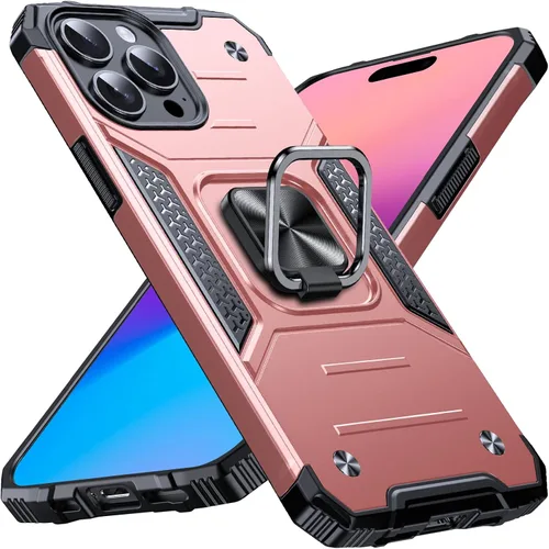 Vista 57 de Anqrp Funda resistente para iPhone 6/7/8/SE/SE2 con soporte de anillo mejorado y agarre, grado militar, a prueba de golpes, resistente y robusta