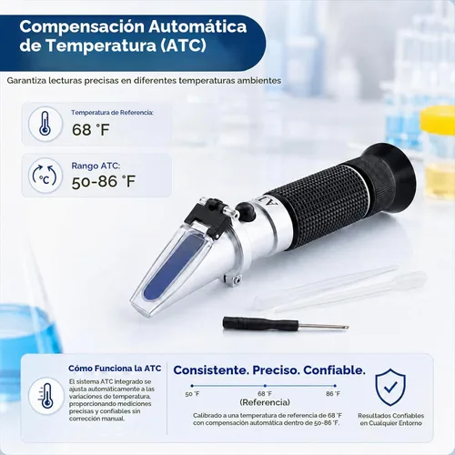 Vista 5 de Refractómetro clínico con ATC, proteína sérica de triple escala/gravedad específica de la orina/índice de refracción