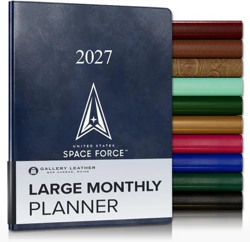 Vista 41 de Gallery Leather Agenda mensual grande 2026-2027 Acadia Navy
