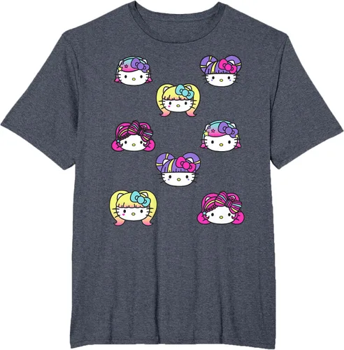 Vista 76 de hello kitty Kawaii Multi peinado Tee, Azul (Heather blue)