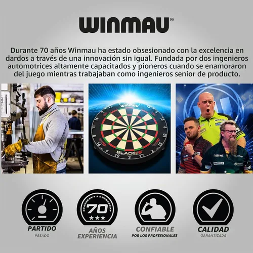 Vista 7 de WINMAU MvG vs Wizard - Juego de dardos de punta de acero – Juego doble