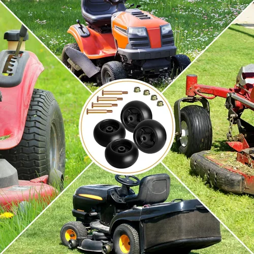 Vista 4 de UP2WIN Ruedas de cubierta de cortacésped 753-04856A compatibles con tractor de cortacésped Craftsman Hu sq Cu b C ad et J D, rodillos de cortacésped