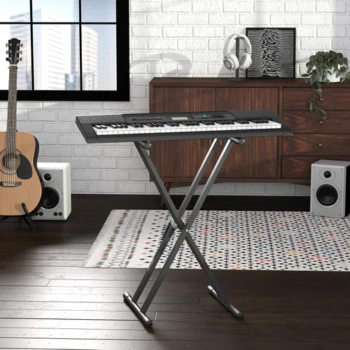 Vista 5 de Amazon Basics Soporte resistente para teclado y piano, ajustable de alta resistencia, diseño en forma de X adaptable a la altura, negro