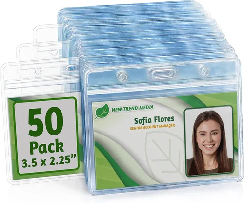 Vista 10 de Tarjeta de identificación, etiqueta de nombre, portatarjetas - 3.5 x 2.25, 5 unidades, sellables horizontales