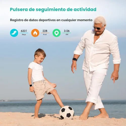 Vista 3 de Reloj podómetro, apto para personas mayores, no requiere aplicación/teléfono, reloj de seguimiento de fitness impermeable con contador de pasos