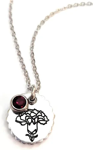 Vista 50 de Birth Month Flower and Birthstone Necklace