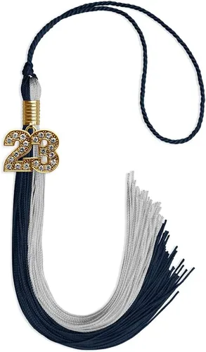 Vista 167 de Endea Graduation Borla de doble color con dije dorado (negro/oro brillante, 2022)
