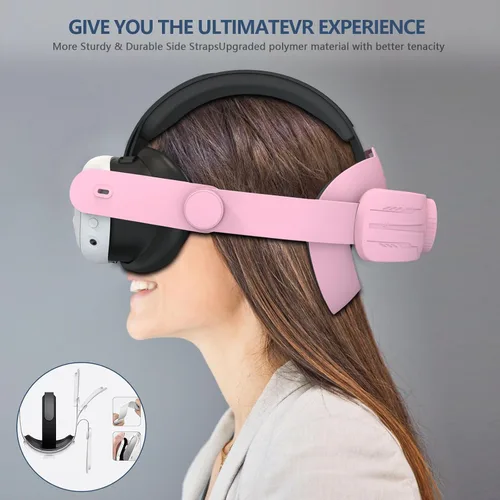 Vista 5 de Comfort Head Strap for Oculus Quest 3, MTomatoVR Lightweight Replacement Strap VR Accessaries, Reduce Face Pressure Comfortable Convenient Flip