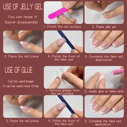 Vista 6 de 24 uñas postizas brillantes con diseños de longitud larga, uñas de boda a presión para novia, uñas acrílicas nude, ataúd a presión con diamantes