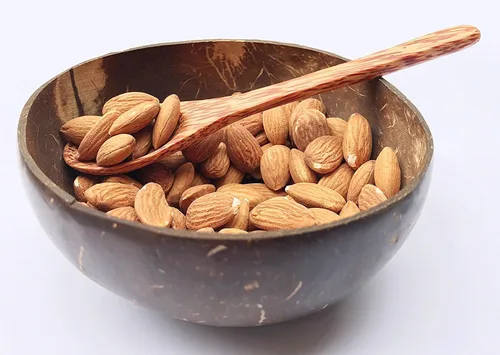 Vista 8 de Juego de 2 cuencos y cucharas de coco natural, pulido con aceite de coco, duradero, ligero, útil, cuenco grande de madera para ensaladas, desayuno