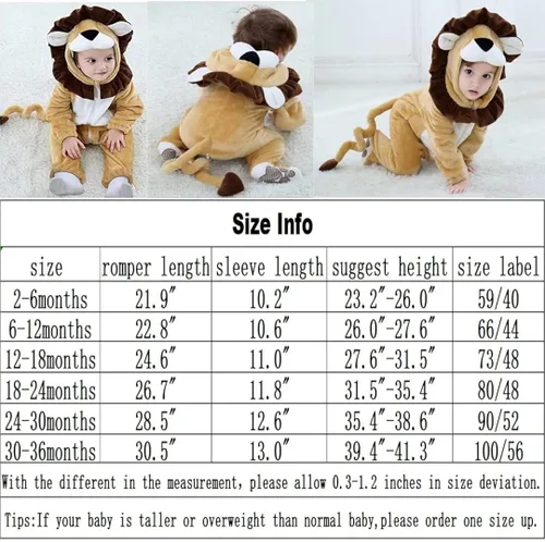 Vista 7 de Disfraces de animales para bebé unisex mameluco para Halloween