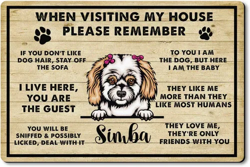 Vista 32 de VOTANTA Felpudo personalizado con mastín de abruzzese, tapetes personalizados para perros, regalos divertidos para los amantes de los perros, dueños