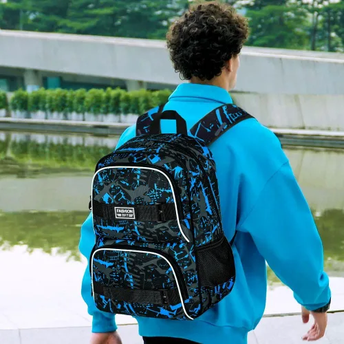 Vista 8 de Mochila para laptop, 16 pulgadas, bolsa escolar y bolsa de almuerzo, mochilas resistentes al agua para adolescentes, niñas, mujeres, estudiantes